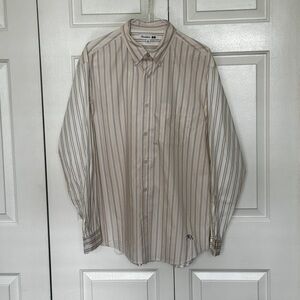 JW Anderson x Uniqlo Men's Striped Button Down Shirt - Cream and Blue